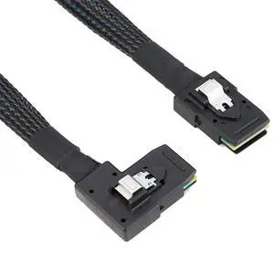 Mini SAS 8087 Straight to SAS SFF-8087 Left-Angle Cable 12G High-Speed Internal Server Interconnect (0.5M) Mini SAS 8087 Straight to SAS SFF-8087 Left-Angle Cable 12G High-Speed Internal Server Interconnect (0.5M)