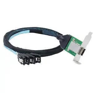 Mini SAS HD SFF-8088 26Pin Female to 4X SATA 7Pin 180° Cable, 0.5m/19.6in 12Gbps High-Speed Server Data Cable Mini SAS HD SFF-8088 26Pin Female to 4X SATA 7Pin 180° Cable, 0.5m/19.6in 12Gbps High-Speed Server Data Cable