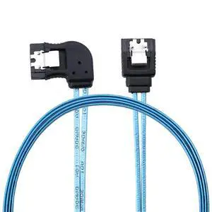 SATA 7P Female Left-Angle to 180-Degree SATA Female 12G SAS Cable, 30AWG Copper High-Speed Harness (1m/39.37in) SATA 7P Female Left-Angle to 180-Degree SATA Female 12G SAS Cable, 30AWG Copper High-Speed Harness (1m/39.37in)