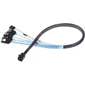 Compatible with Mini SAS HD SFF-8643 to 4X SATA 7Pin Sideband Female Cable, 30AWG Copper, 12G High-Speed Internal Server Harness (1m/39.37in) Compatible with Mini SAS HD SFF-8643 to 4X SATA 7Pin Sideband Female Cable, 30AWG Copper, 12G High-Speed Internal Server Harness (1m/39.37in)