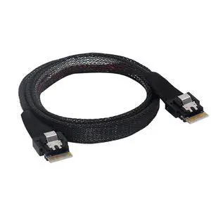 Slimline SAS SFF-8654 4i 38P to SFF-8654 4i Server Cable 12Gbps High-Speed 10 Ohm Flat-to-Flat Internal Connection Cable (0.8M) Slimline SAS SFF-8654 4i 38P to SFF-8654 4i Server Cable 12Gbps High-Speed 10 Ohm Flat-to-Flat Internal Connection Cable (0.8M)