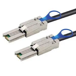 Mini SAS HD SFF 8088 26P to SAS HD 8088 Stacking Server Cable 6Gbps High Speed 28AWG Copper Data Transfer Cord, 10 Ohm Impedance (1M) Mini SAS HD SFF 8088 26P to SAS HD 8088 Stacking Server Cable 6Gbps High Speed 28AWG Copper Data Transfer Cord, 10 Ohm Impedance (1M)