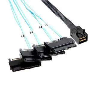 MINI SAS HD SFF-8643 to SAS SFF-8482 2-in-1 29P Breakout Cable, 12Gbps High-Speed for SAS HDD/SSD, 30AWG for Server Storage (0.5, 0, Meters) MINI SAS HD SFF-8643 to SAS SFF-8482 2-in-1 29P Breakout Cable, 12Gbps High-Speed for SAS HDD/SSD, 30AWG for Server Storage (0.5, 0, Meters)
