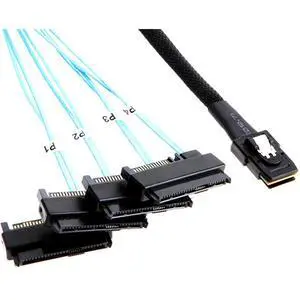 Mini SAS 8087 to SAS SFF-8482 Internal Server Cable with SATA Power, 30AWG 12G High-Speed Copper Wire Harness (0.5M/19.68in) Mini SAS 8087 to SAS SFF-8482 Internal Server Cable with SATA Power, 30AWG 12G High-Speed Copper Wire Harness (0.5M/19.68in)