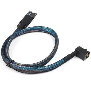 Compatible with M.2 (M-Key) to SFF-8643 SAS HD 90-Degree Cable, 12G High-Speed Server Harness, 30AWG Copper, Plug & Play (1m/39.37in) Compatible with M.2 (M-Key) to SFF-8643 SAS HD 90-Degree Cable, 12G High-Speed Server Harness, 30AWG Copper, Plug & Play (1m/39.37in)
