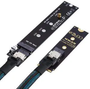 NGFF M-Key NVME Male to Female Extension Cable with SFF-8654 Connector for Mainboard SSD 2280/22110 40cm NGFF M-Key NVME Male to Female Extension Cable with SFF-8654 Connector for Mainboard SSD 2280/22110 40cm