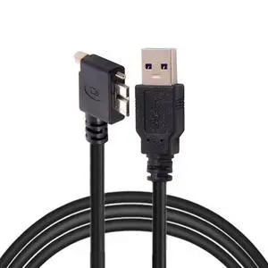 3m 90 Degree Left Angled Micro USB Screw Mount to 3.0 Data Cable for Industrial Camera 3m 90 Degree Left Angled Micro USB Screw Mount to 3.0 Data Cable for Industrial Camera