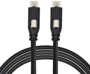 Locking USB 3.1 Type-C to Locking USB-C 10Gbps Data Power Cable for Camera with Single Panel Mount Screw Connector 3M Locking USB 3.1 Type-C to Locking USB-C 10Gbps Data Power Cable for Camera with Single Panel Mount Screw Connector 3M