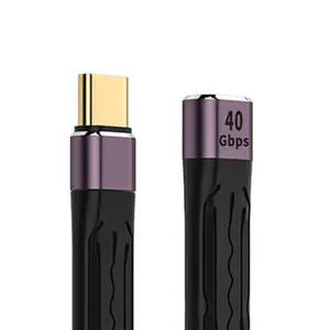 USB4 Extension Cable Slim Flat Male to Female 40Gbps 13cm with 100W Charging and 8K@60Hz Compatible with Thunderbolt3/4 USB4 Extension Cable Slim Flat Male to Female 40Gbps 13cm with 100W Charging and 8K@60Hz Compatible with Thunderbolt3/4