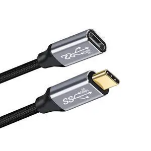 10Gbps 100W Male to Female USB 3.1 USB-C Type C Extension Data Cable Straight Connector with Sleeve for Laptop 2M 10Gbps 100W Male to Female USB 3.1 USB-C Type C Extension Data Cable Straight Connector with Sleeve for Laptop 2M