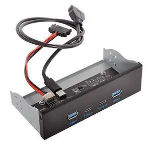 USB-C & USB 3.0 HUB 4 Ports Front Panel to Motherboard 20Pin Connector Cable for 5.25" CD-ROM Bay USB-C & USB 3.0 HUB 4 Ports Front Panel to Motherboard 20Pin Connector Cable for 5.25" CD-ROM Bay