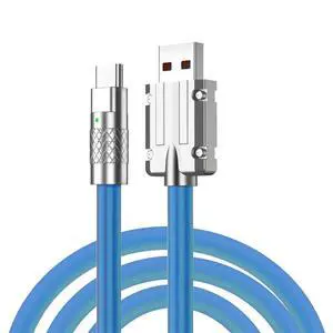 Type A USB-A to USB-C Liquid Silicone Ultra Soft 120W Power USB2.0 Data Blue Cable Fast Charge for Laptop Tablet Phone 200CM Type A USB-A to USB-C Liquid Silicone Ultra Soft 120W Power USB2.0 Data Blue Cable Fast Charge for Laptop Tablet Phone 200CM