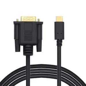 USB-C USB3.1 Type-C to VGA Source Converter Monitor 1080P Cable 1.8M USB-C USB3.1 Type-C to VGA Source Converter Monitor 1080P Cable 1.8M
