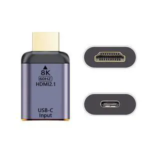 USB-C Type C Female Source to HDMI Sink HDTV Adapter 8K@60hz 4K@120hz for Tablet & Phone & Laptop USB-C Type C Female Source to HDMI Sink HDTV Adapter 8K@60hz 4K@120hz for Tablet & Phone & Laptop