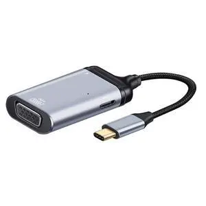 USB-C Type C to VGA RGB Converter HDTV Adapter 60hz 1080p with Female PD Power Port USB-C Type C to VGA RGB Converter HDTV Adapter 60hz 1080p with Female PD Power Port