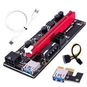 PCIe 1X to 16X GPU Riser Extension Cable with USB 3.0 PCI Express Riser Adapter, 6 Pin Power for Desktop PC and GPU Vertical Mount (with White Cable) PCIe 1X to 16X GPU Riser Extension Cable with USB 3.0 PCI Express Riser Adapter, 6 Pin Power for Desktop PC and GPU Vertical Mount (with White Cable)