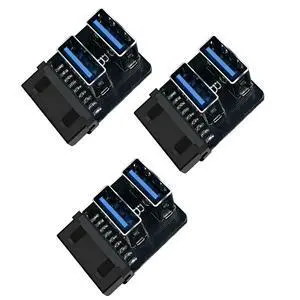 PH724 USB 3.0 19 Pin Header to Dual Type A Adapter 90 Degree Front Panel USB A Expansion Converter Compatible with Motherboard Internal USB 3 Header (PH724A 3pcs) PH724 USB 3.0 19 Pin Header to Dual Type A Adapter 90 Degree Front Panel USB A Expansion Converter Compatible with Motherboard Internal USB 3 Header (PH724A 3pcs)