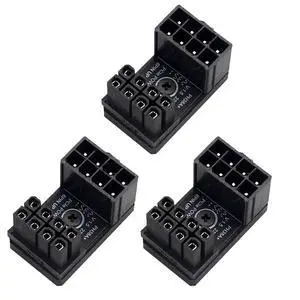 PH38 CPU 8P Power Adapter with Heatsink Male to Female Header 180 Degree Socket Buckle for Desktop Chassis CPU Wiring Beautification (PH38A-C2 Black, 3pcs) PH38 CPU 8P Power Adapter with Heatsink Male to Female Header 180 Degree Socket Buckle for Desktop Chassis CPU Wiring Beautification (PH38A-C2 Black, 3pcs)