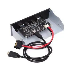 4-Port Internal USB 3.1 Gen 2 Front Panel Hub(2X Type-A + 2X Type-C) for 5.25" Bay Connects to Motherboard Type-E Header 4-Port Internal USB 3.1 Gen 2 Front Panel Hub(2X Type-A + 2X Type-C) for 5.25" Bay Connects to Motherboard Type-E Header