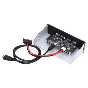 4-Port 10Gbps Front Panel Internal USB 3.1 Gen 2 Type-C to Type-A to Motherboard Internal Type-E Hub Adapter for 5.25" Bay 4-Port 10Gbps Front Panel Internal USB 3.1 Gen 2 Type-C to Type-A to Motherboard Internal Type-E Hub Adapter for 5.25" Bay