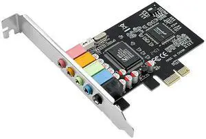 PCIe X1 to 5.1CH Internal Sound Card with CMI87384CH Chip 5.1 Channel Surround Stereo Audio Card for Desktop PC Compatible with A3D, DS3D, DirectSound 3D, EAX Sound Effects PCIe X1 to 5.1CH Internal Sound Card with CMI87384CH Chip 5.1 Channel Surround Stereo Audio Card for Desktop PC Compatible with A3D, DS3D, DirectSound 3D, EAX Sound Effects