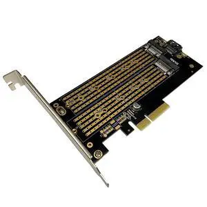PCIe 3.0 to M.2 NVMe/NGFF SSD Adapter Card High-Speed Expansion for Desktop PCs, Supports M Key/B Key/B&M Key, 2230 to 22110 Size Compatibility (Dual Slot NVME+NGFF) PCIe 3.0 to M.2 NVMe/NGFF SSD Adapter Card High-Speed Expansion for Desktop PCs, Supports M Key/B Key/B&M Key, 2230 to 22110 Size Compatibility (Dual Slot NVME+NGFF)