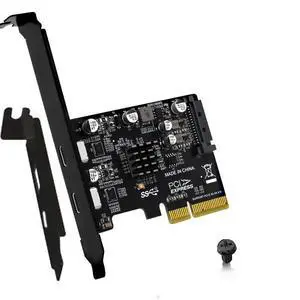 PH65CC PCIE3.0 to USB3.1 + USB-C Expansion Card 10Gbps with Full and Half Baffle Support PCI-E X4 X8 X16 PH65CC PCIE3.0 to USB3.1 + USB-C Expansion Card 10Gbps with Full and Half Baffle Support PCI-E X4 X8 X16