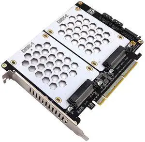 PH46-2 PCIE4.0 X8 to Dual Disk SFF8639 U.2 NVME and SATA 2.5" HDD Extension Card Support X4X4 Split PH46-2 PCIE4.0 X8 to Dual Disk SFF8639 U.2 NVME and SATA 2.5" HDD Extension Card Support X4X4 Split