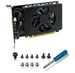 PH4245F PCIe 5.0 x16 to Quad M2 SSD Adapter Card Four Slot M Key Expansion with Fan Supports Software RAID Requires x4x4x4x4 Bifurcation Compatible with NVMe 2230 2242 2260 2280 SSD PH4245F PCIe 5.0 x16 to Quad M2 SSD Adapter Card Four Slot M Key Expansion with Fan Supports Software RAID Requires x4x4x4x4 Bifurcation Compatible with NVMe 2230 2242 2260 2280 SSD