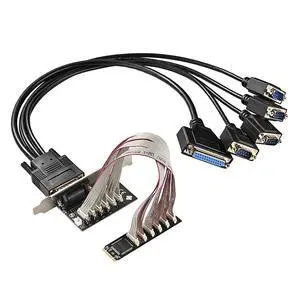 M.2 (B+M Key) to 4-Port RS232 Serial Card + 1 Parallel Port Expansion Card, WCH384 Chip Industrial Controller Adapter PCIe M.2 to DB9 RS232 and DB25 Parallel Interface M.2 (B+M Key) to 4-Port RS232 Serial Card + 1 Parallel Port Expansion Card, WCH384 Chip Industrial Controller Adapter PCIe M.2 to DB9 RS232 and DB25 Parallel Interface