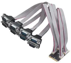 Mini PCIe to 8-Port RS232 Serial Card Industrial COM Port Expansion Adapter with 8 DB9 Outputs, 15KV ESD Protection, Wide Temperature Range -40°C~85°C, Compatible with Windows/Linux Systems Mini PCIe to 8-Port RS232 Serial Card Industrial COM Port Expansion Adapter with 8 DB9 Outputs, 15KV ESD Protection, Wide Temperature Range -40°C~85°C, Compatible with Windows/Linux Systems