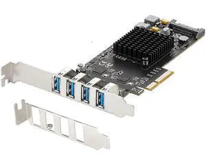 PCIe 3.0 X4 to 4-Port USB 3.2 Gen2 Expansion Card High-Speed 40Gbps Industrial USB Adapter with 4 Independent 10Gbps Ports, Compatible with Desktop & Server, Support PCIe X4/X8/X16 Slots PCIe 3.0 X4 to 4-Port USB 3.2 Gen2 Expansion Card High-Speed 40Gbps Industrial USB Adapter with 4 Independent 10Gbps Ports, Compatible with Desktop & Server, Support PCIe X4/X8/X16 Slots