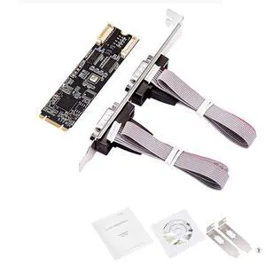 M.2 (Key M/B) to Dual RS232 Serial Port Adapter Card 2-Port COM DB9 Expansion Card, PCIe 2.0 Gen1 x1 Interface, Industrial-Grade Converter Compatible with Terminal & Embedded Systems M.2 (Key M/B) to Dual RS232 Serial Port Adapter Card 2-Port COM DB9 Expansion Card, PCIe 2.0 Gen1 x1 Interface, Industrial-Grade Converter Compatible with Terminal & Embedded Systems