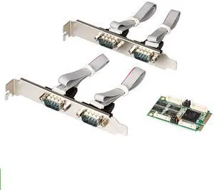 Mini PCIe to 4-Port RS232 Serial Card, Industrial-Grade DB9 COM Expansion Adapter Mini PCI Express to RS-232 Converter, -40°C~+85°C Working Temperature Mini PCIe to 4-Port RS232 Serial Card, Industrial-Grade DB9 COM Expansion Adapter Mini PCI Express to RS-232 Converter, -40°C~+85°C Working Temperature