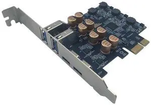 PCIe to USB 3.0 + USB-C Expansion Card 5Gbps 1 to 4 Desktop Adapter with D720201 Controller, 4-Port Splitter (No Power Port Version) PCIe to USB 3.0 + USB-C Expansion Card 5Gbps 1 to 4 Desktop Adapter with D720201 Controller, 4-Port Splitter (No Power Port Version)