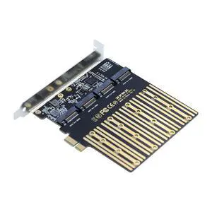 PCI-E 1X to Four NGFF B/M-Key SSD Mainboard Desktop Adapter Converter SSD Card Compatible with 4x/8x/16x PCI-E 1X to Four NGFF B/M-Key SSD Mainboard Desktop Adapter Converter SSD Card Compatible with 4x/8x/16x
