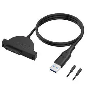 Slimline SATA to USB 2.0 Adapter Cable for Laptop CD/DVD Drive 7+6 Pin 13Pin Slim SATA Converter for External Optical Drive (50cm, Black) Slimline SATA to USB 2.0 Adapter Cable for Laptop CD/DVD Drive 7+6 Pin 13Pin Slim SATA Converter for External Optical Drive (50cm, Black)