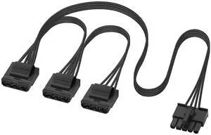 PC Modular PSU 5Pin to 3X 4Pin Molex IDE Peripheral Adaptor Cable, Compatible with V550 V650 V750 V850 V1000 V1000M Modular Power Supply18 AWG Black; 40+15+15 cm PC Modular PSU 5Pin to 3X 4Pin Molex IDE Peripheral Adaptor Cable, Compatible with V550 V650 V750 V850 V1000 V1000M Modular Power Supply18 AWG Black; 40+15+15 cm