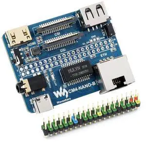 Nano Base Board (B) for Raspberry Pi Compute Module 4, Same Size as CM4, with Standard CM4 Socket, Raspberry Pi 40PIN GPIO, Gigabit Ethernet, USB2.0, DSI, CSI, HDMI, 3.5mm Audio Jack etc. Nano Base Board (B) for Raspberry Pi Compute Module 4, Same Size as CM4, with Standard CM4 Socket, Raspberry Pi 40PIN GPIO, Gigabit Ethernet, USB2.0, DSI, CSI, HDMI, 3.5mm Audio Jack etc.