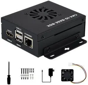 Mini-Computer Based on Raspberry Pi Compute Module 4 (NOT Included), CM4-IO-BASE-B (Full Ver.) Inside, Metal Case, with Cooling Fan, Onboard Connectors Including CSI/DSI/HDMI/USB/RJ45 etc. Mini-Computer Based on Raspberry Pi Compute Module 4 (NOT Included), CM4-IO-BASE-B (Full Ver.) Inside, Metal Case, with Cooling Fan, Onboard Connectors Including CSI/DSI/HDMI/USB/RJ45 etc.
