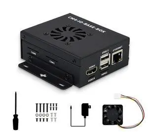 Mini-Computer Based on Raspberry Pi Compute Module 4 (NOT Included), CM4-IO-BASE-A (Lite Ver.) Inside, Metal Case, with Cooling Fan, Onboard Connectors Including CSI/DSI/HDMI/USB/RJ45 etc. Mini-Computer Based on Raspberry Pi Compute Module 4 (NOT Included), CM4-IO-BASE-A (Lite Ver.) Inside, Metal Case, with Cooling Fan, Onboard Connectors Including CSI/DSI/HDMI/USB/RJ45 etc.