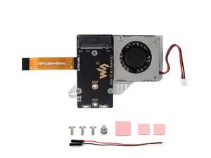 PCIe to M.2 Adapter Card for Raspberry Pi 5 with Cooling Fan, Compatible with NVMe Protocol M.2 SSD of 2242/2230 Size, Pi 5 NVMe HAT Support PCIe Gen2/3 Mode, 8Gbps Data Rate PCIe to M.2 Adapter Card for Raspberry Pi 5 with Cooling Fan, Compatible with NVMe Protocol M.2 SSD of 2242/2230 Size, Pi 5 NVMe HAT Support PCIe Gen2/3 Mode, 8Gbps Data Rate