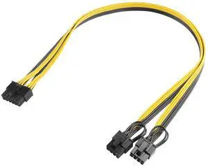 12PIN to PCIe 8Pin (6+2Pin) GPU Adapter Cable, 18AWG Modular PSU Cable Compatible with 12PIN Power Supplies, Dual 8Pin GPU Connector for RTX 30/40/50/RX 7900 Series (50cm/19.68in) 12PIN to PCIe 8Pin (6+2Pin) GPU Adapter Cable, 18AWG Modular PSU Cable Compatible with 12PIN Power Supplies, Dual 8Pin GPU Connector for RTX 30/40/50/RX 7900 Series (50cm/19.68in)
