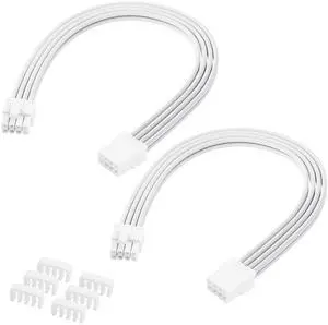 2PCS ATX 8PIN Famale to ATX 8PIN(6+2) Male Black Extension Cable Adaptor for PC Build High-End GPU Cable Layout - 30cm/11.8 in. (White;) 2PCS ATX 8PIN Famale to ATX 8PIN(6+2) Male Black Extension Cable Adaptor for PC Build High-End GPU Cable Layout - 30cm/11.8 in. (White;)