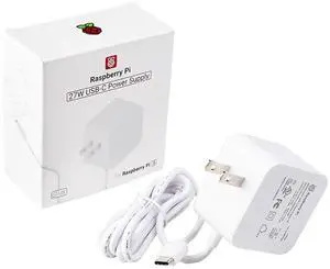Official 27W USB Type-C Power Supply for Raspberry Pi 5, 1.2m Cable Length, 18AWG (US Plug, White) Official 27W USB Type-C Power Supply for Raspberry Pi 5, 1.2m Cable Length, 18AWG (US Plug, White)