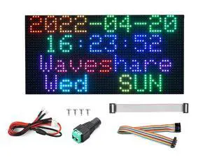 2048 RGB Full-Color LED Matrix Panel, 4mm Pitch, 64×32 Pixels, Compatible with Raspberry Pi 5/4B/Zero 2W/Zero/Pico 2W /Pico, Support Adjustable Brightness, Chainable, Displaying Text, Animation 2048 RGB Full-Color LED Matrix Panel, 4mm Pitch, 64×32 Pixels, Compatible with Raspberry Pi 5/4B/Zero 2W/Zero/Pico 2W /Pico, Support Adjustable Brightness, Chainable, Displaying Text, Animation