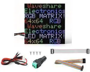 4096 RGB Full-Color LED Matrix Panel, 2.5mm Pitch, 64 × 64 Pixels, Compatible with Raspberry Pi 5/4B/Zero 2W/Zero/Pico 2W / ESP32, Support Adjustable Brightness, Chainable, Displaying Text, Animation 4096 RGB Full-Color LED Matrix Panel, 2.5mm Pitch, 64 × 64 Pixels, Compatible with Raspberry Pi 5/4B/Zero 2W/Zero/Pico 2W / ESP32, Support Adjustable Brightness, Chainable, Displaying Text, Animation
