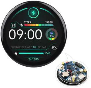 ESP32-S3 1.46inch Round Touch Display Development Board, IPS Display Panel, 412×412 Pixel, Accelerometer and Gyroscope Sensor, Onboard Speaker and Microphone, ESP32 with Display, with Cover Glass ESP32-S3 1.46inch Round Touch Display Development Board, IPS Display Panel, 412×412 Pixel, Accelerometer and Gyroscope Sensor, Onboard Speaker and Microphone, ESP32 with Display, with Cover Glass
