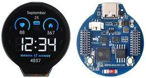 ESP32-S3 MCU Board with 1.28inch IPS Round LCD Display, Supports 2.4GHz Wi-Fi (802.11 b/g/n) and Bluetooth 5, 32-bit LX7 Dual-core Processor, 16MB Flash & 2MB PSRAM, Type-C Connector ESP32-S3 MCU Board with 1.28inch IPS Round LCD Display, Supports 2.4GHz Wi-Fi (802.11 b/g/n) and Bluetooth 5, 32-bit LX7 Dual-core Processor, 16MB Flash & 2MB PSRAM, Type-C Connector