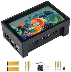 4.3 Inch Touch Screen DSI LCD with Case for Raspberry Pi 4B, 800×480 Resolution Monitor IPS Capacitive Screen Support Raspbian/Ubuntu/Kali/Retropie/WIN10 IoT 4.3 Inch Touch Screen DSI LCD with Case for Raspberry Pi 4B, 800×480 Resolution Monitor IPS Capacitive Screen Support Raspbian/Ubuntu/Kali/Retropie/WIN10 IoT